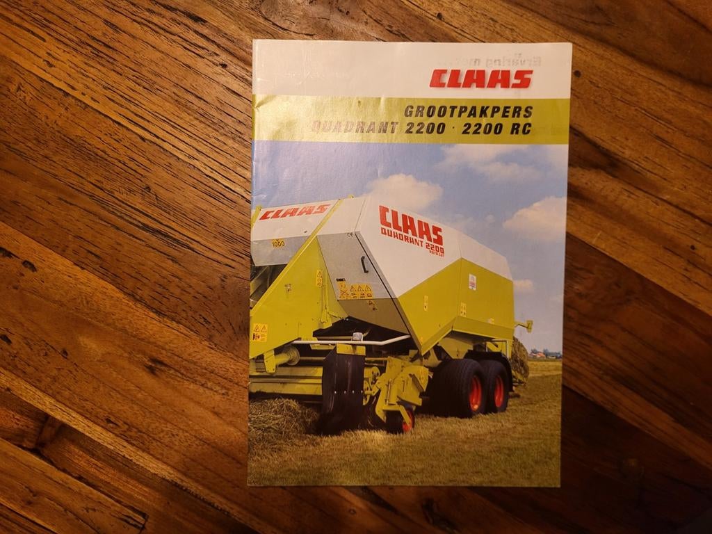 Tractor folder Claas QUADRANT 2200 RC grootpakpers, Boeken, Catalogussen en Folders, Ophalen of Verzenden, Zo goed als nieuw