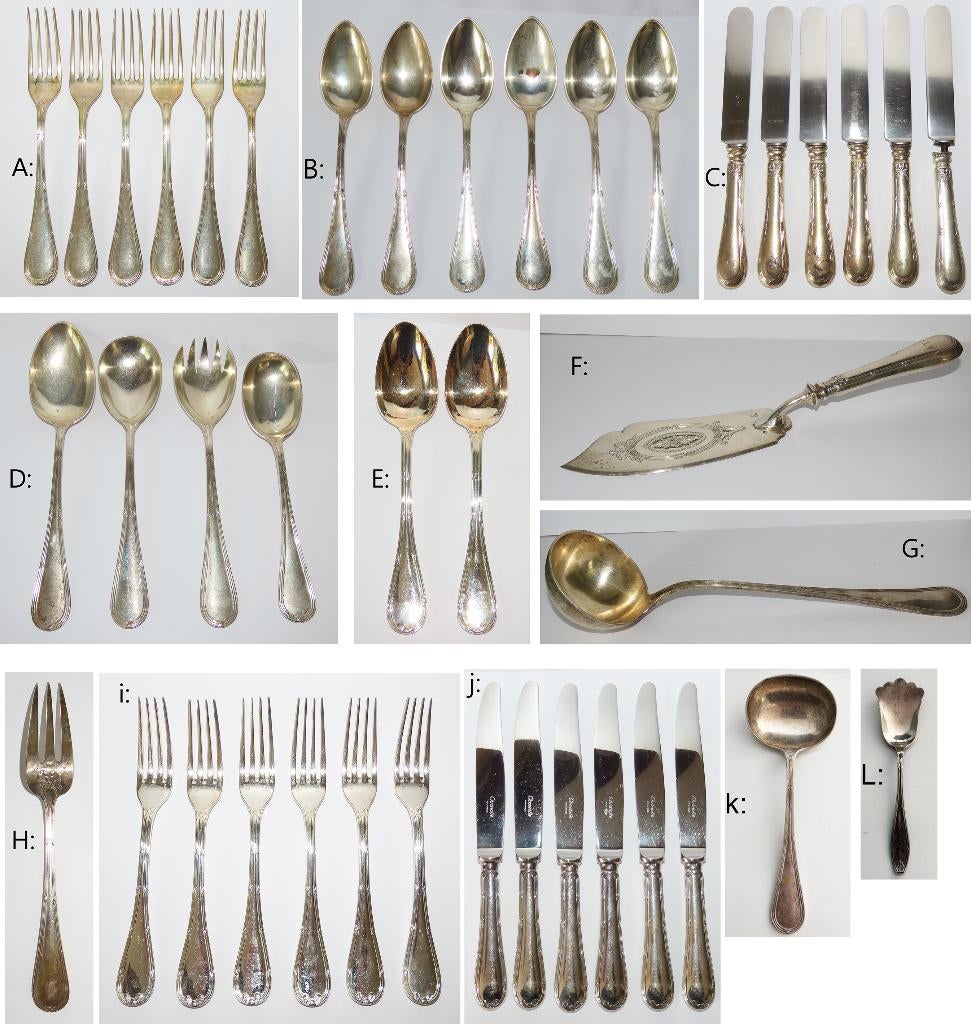 Antiek zilveren bestek 27x en verzilverd bestek 14x, Antiek en Kunst, Antiek | Goud en Zilver, Verzenden, Zilver