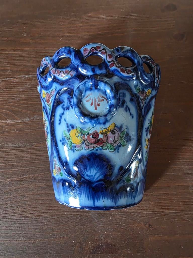 Portugese Wandvaas met Bloemen, Antiek en Kunst, Ophalen of Verzenden