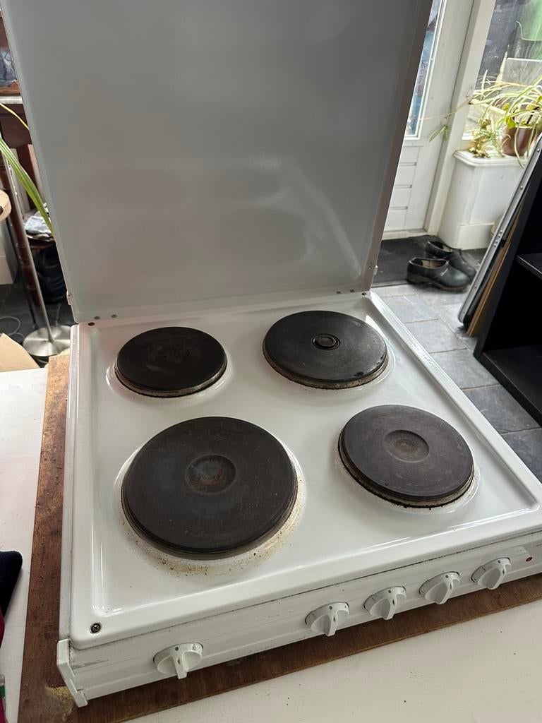 Elektrische kookplaat 4 pitten, Witgoed en Apparatuur, Ophalen, Gebruikt, 4 kookzones, Vrijstaand