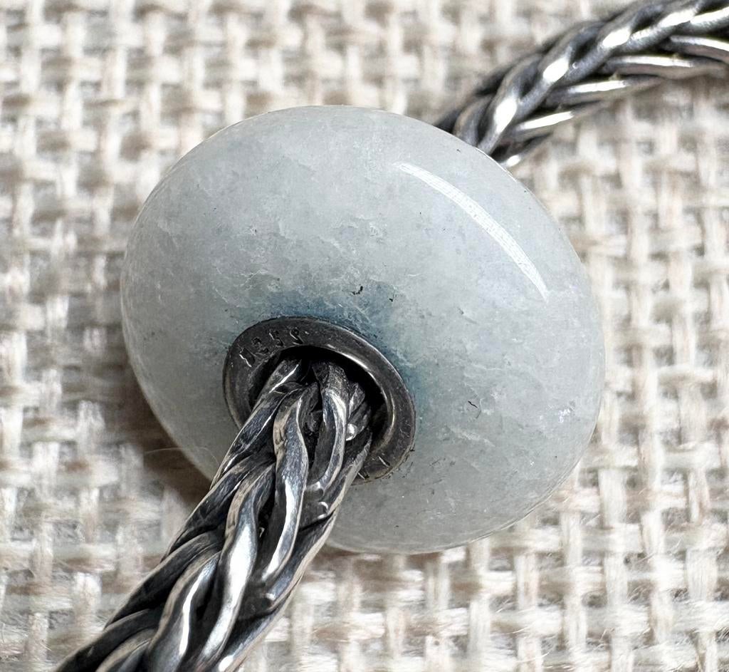 Trollbeads Trollbead Chinese Jade Wit, Verzenden, Zo goed als nieuw, Edelsteen, Trollbeads