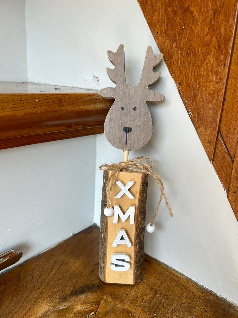 Houten Rendier decoratie, Diversen, Kerst, Ophalen of Verzenden, Zo goed als nieuw