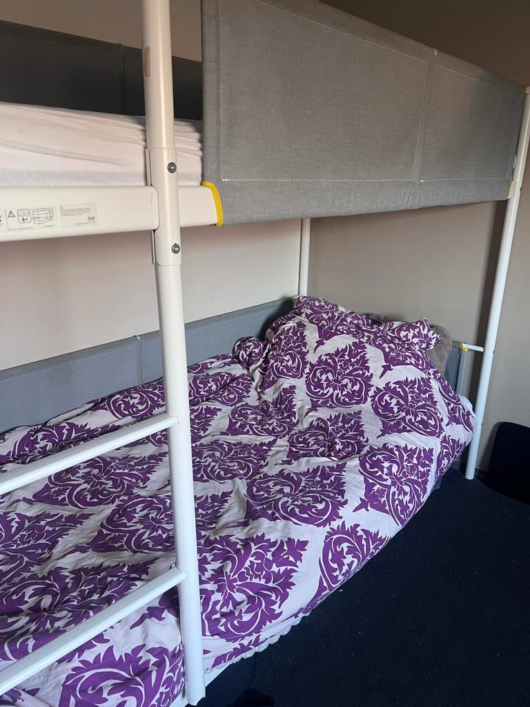 IKEA Stapelbed lichtgrijs, Ophalen, 90 cm, Eenpersoons, Wit