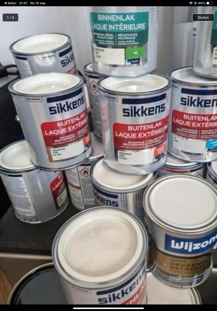 Sikkens /sigma div kleuren. 17 euro p,s, Doe-het-zelf en Verbouw, Verf, Beits en Lak, Ophalen of Verzenden, Nieuw, Wit, Lak