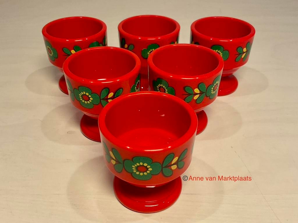 Zes vintage Emsa eierdoppen, Ophalen of Verzenden, Gebruikt