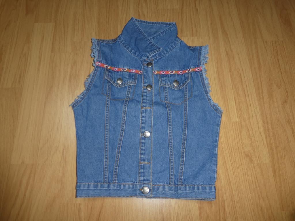 Blauw spijkergilet maat 158-164, Ophalen of Verzenden, Gebruikt, Meisje, Overige typen