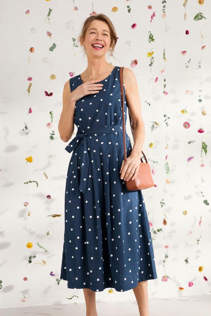 Seasalt Cornwall Womens Navy Cotton Pencil Woven Midi Dress, Blauw, Maat 46/48 (XL) of groter, Nieuw, Ophalen of Verzenden