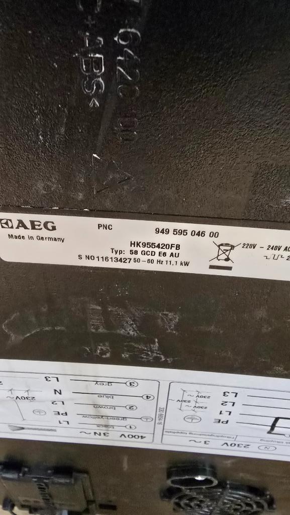 AEG inbouw inductie kookplaat HK955420FB //3 FASE//, Ophalen, Refurbished, Inbouw, Inductie