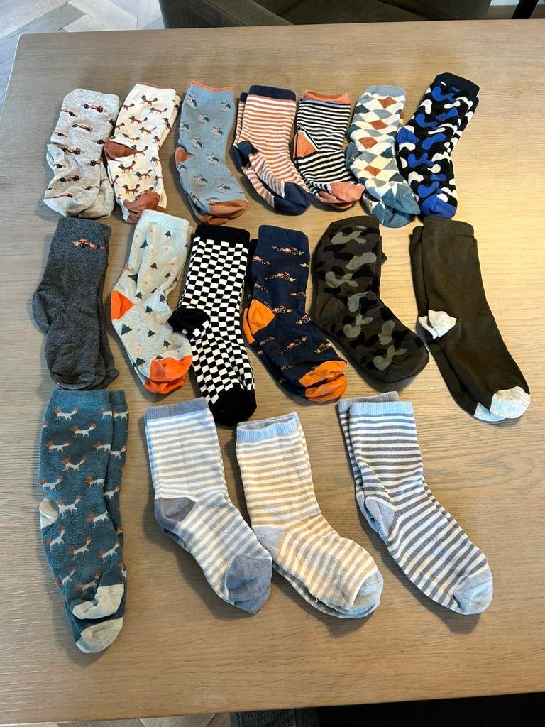17 paar jongens sokken maat 35 t/m 38 hema, Gebruikt, Ophalen of Verzenden, Jongen, Sokken