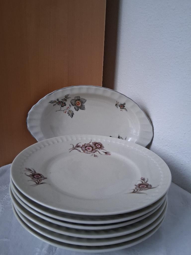 MOSA ontbijtborden met bloem + vleesschaaltje *eureka*, Ophalen of Verzenden