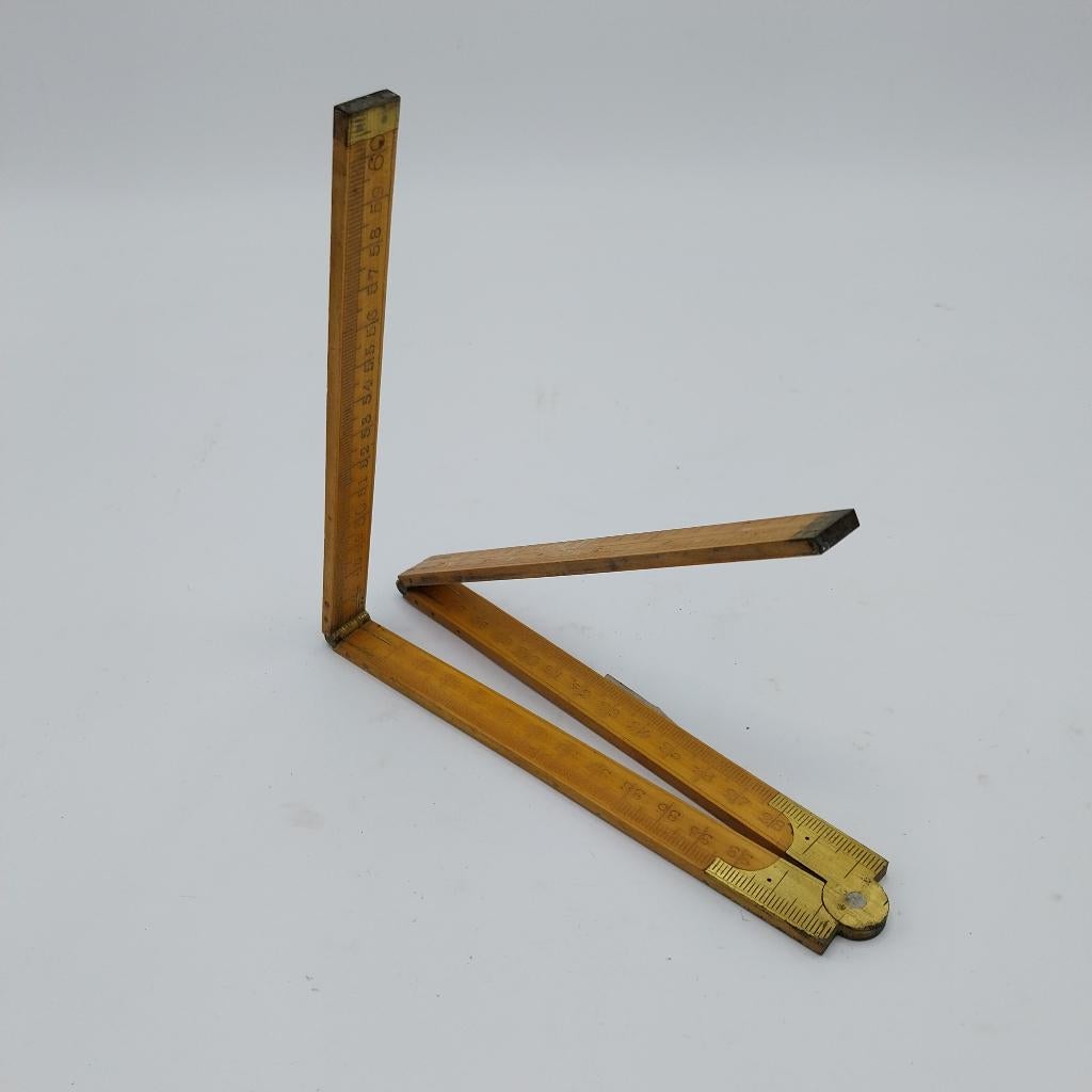 Meetlat: metrisch en in Spaanse inches., Antiek en Kunst, Ophalen of Verzenden