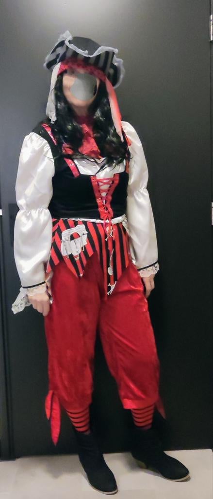 Piraten kostuum - Maat L, Maat 38/40 (M), Carnaval, Ophalen of Verzenden, Zo goed als nieuw