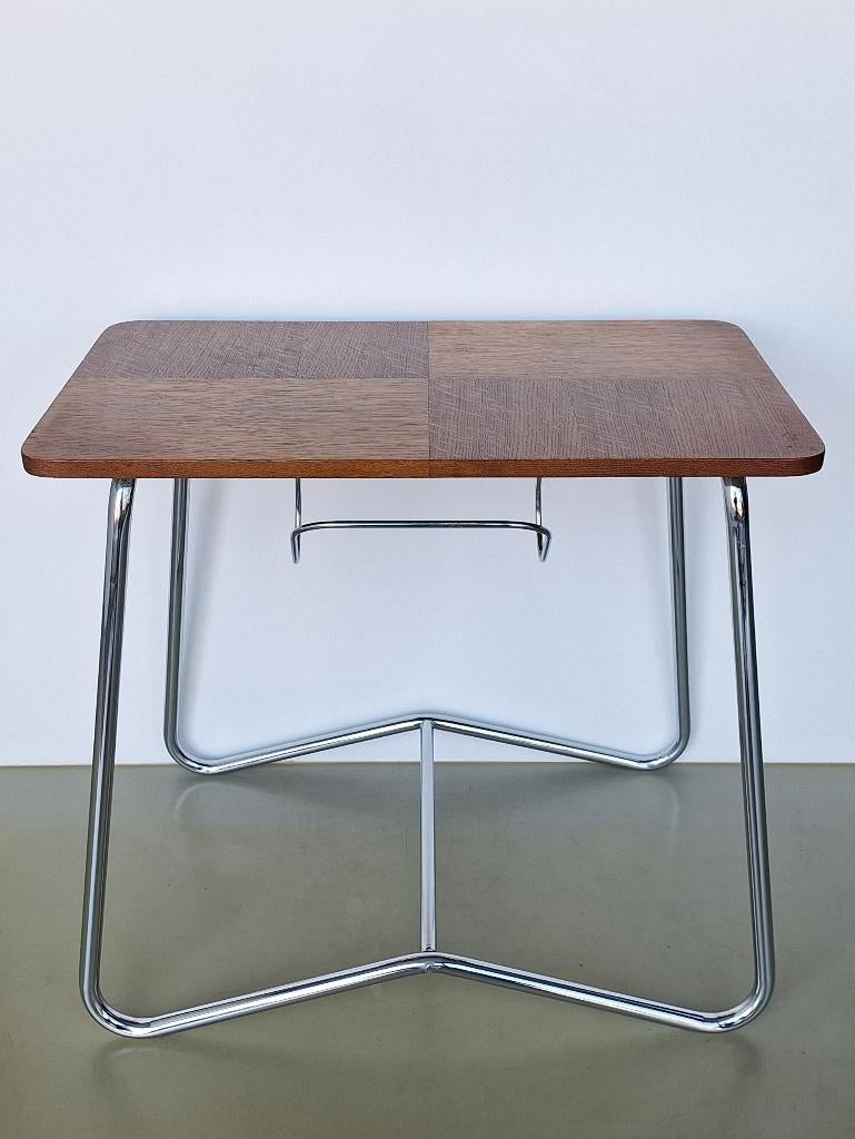 div vintage design tafel sidetable bijzettafel Bauhaus stijl, Ophalen, 55 tot 75 cm, 60 cm of meer, Rechthoekig