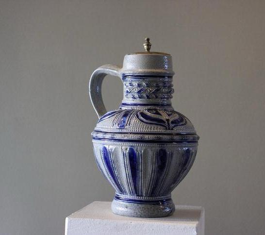 Bodemvondst Westerwald kruik 17e eeuw, Antiek en Kunst, Antiek | Keramiek en Aardewerk, Ophalen of Verzenden