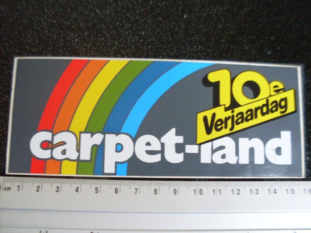 sticker carpet-land logo 10e verjaardag logo, Verzenden, Zo goed als nieuw, Bedrijf of Vereniging