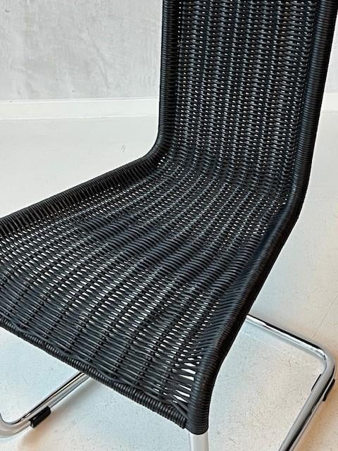 Tecta B20 eetkamerstoel vintage eettafelstoel sledestoel, Huis en Inrichting, Stoelen, Gebruikt, Zwart, Vintage, Ophalen of Verzenden