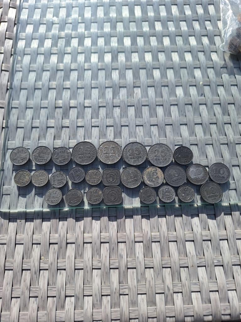 Collectie Nederlandse munten uit de Tweede Wereldoorlog, Postzegels en Munten, Ophalen of Verzenden, Koningin Wilhelmina, Overige waardes