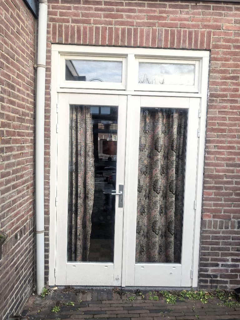 tuindeuren met kozijn en terrazzo dorpel (b166 h260), Doe-het-zelf en Verbouw, Ophalen, Deurkozijn, Zo goed als nieuw, 150 tot 225 cm