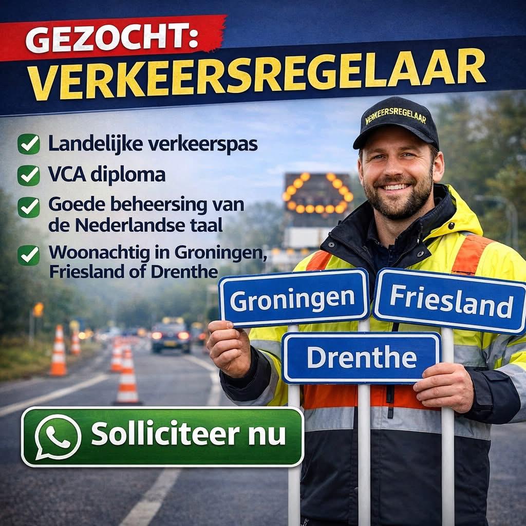Vacature Verkeersregelaar Groningen, Drenthe en Friesland, Overige niveaus, Starter, Overige vormen