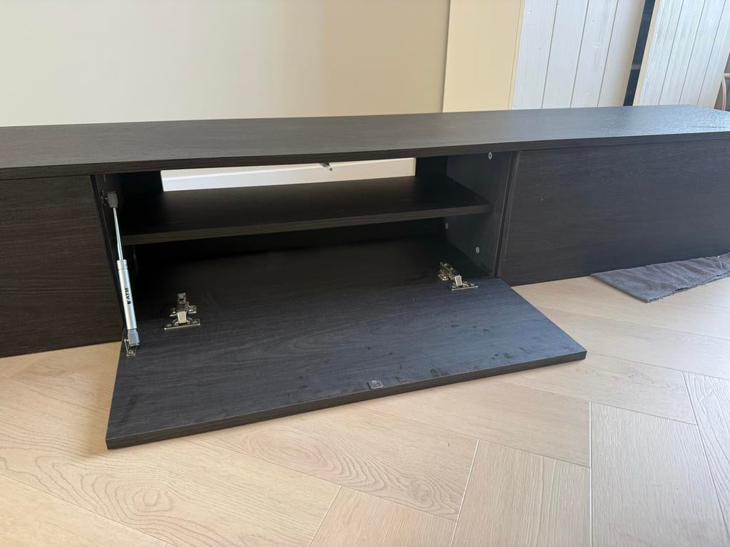 Tv meubel 240cm walnoot/donkerbruin, Ophalen of Verzenden, Zo goed als nieuw, 200 cm of meer, Minder dan 100 cm