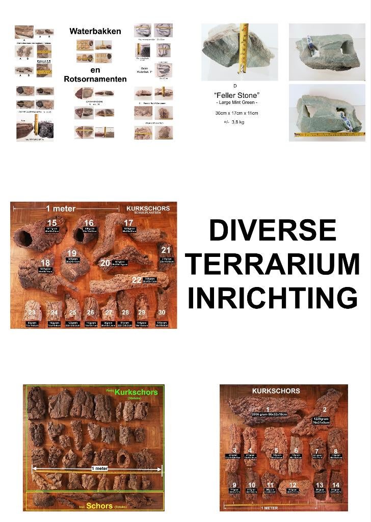 Terrarium Decoratie, Benodigdheden Kurkschors Rotsen en Meer, Dieren en Toebehoren, Reptielen en Amfibieën | Toebehoren, Zo goed als nieuw