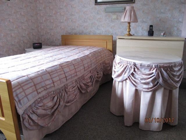 beddensprei voor 2pers bed & tafelkleed - zalm / abrikoos, Gebruikt, Overige kleuren, Overige typen, Tweepersoons