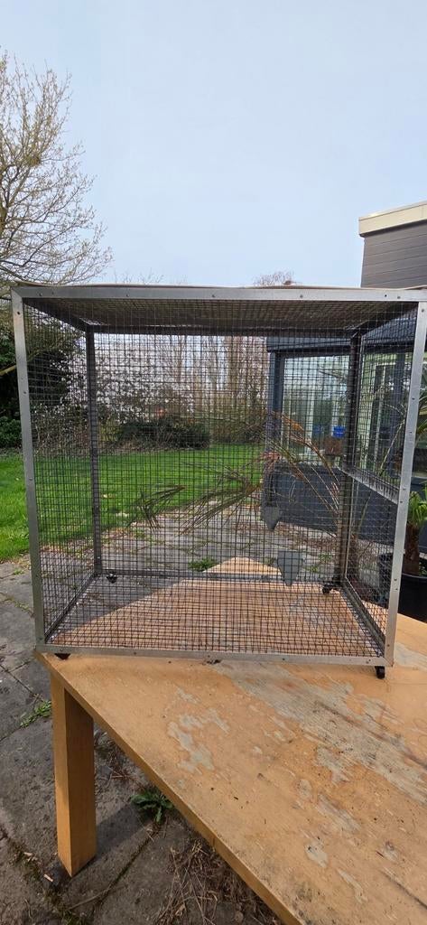 Aluminium vogelkooi, Dieren en Toebehoren, Ophalen, Gebruikt, Aluminium, Vogelkooi