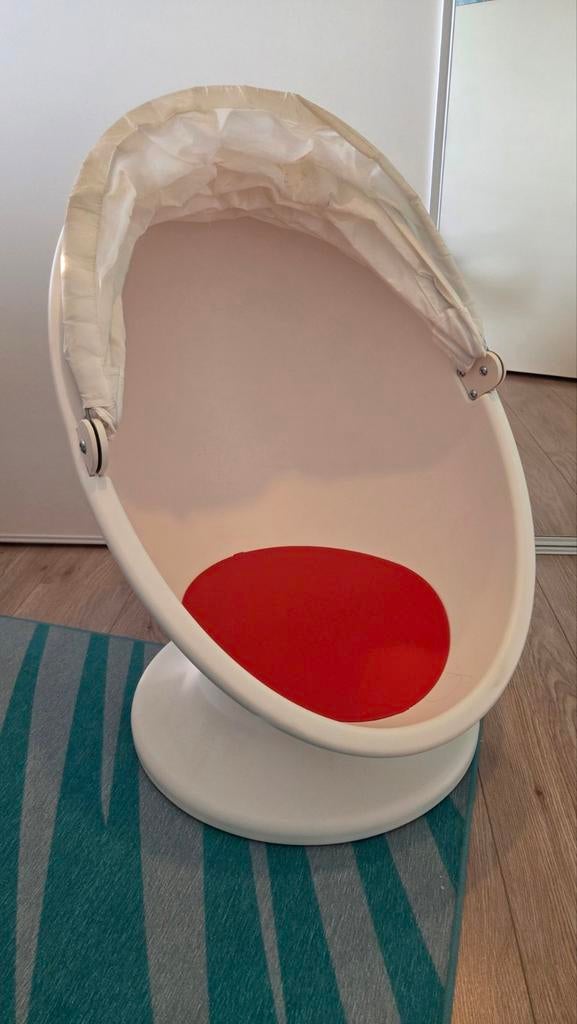 IKEA PS LÖMSK Draaifauteuil, wit/rood, Ophalen, Gebruikt, Stoel(en)