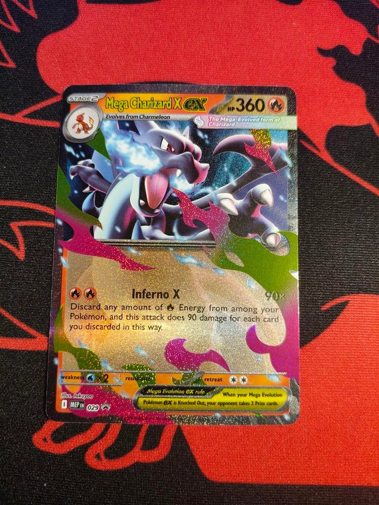 Mega Charizard X ex promokaart 029, Hobby en Vrije tijd, Verzamelkaartspellen | Pokémon, Ophalen of Verzenden