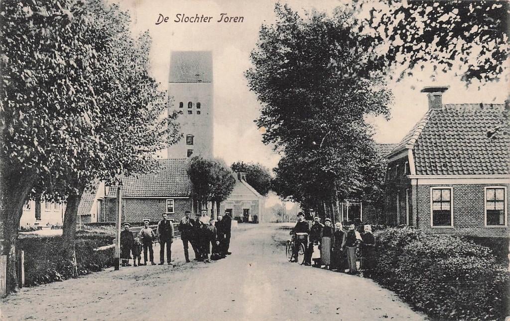JN1359 Slochteren de Toren 1916, Ophalen of Verzenden, Voor 1920, Gelopen, Groningen