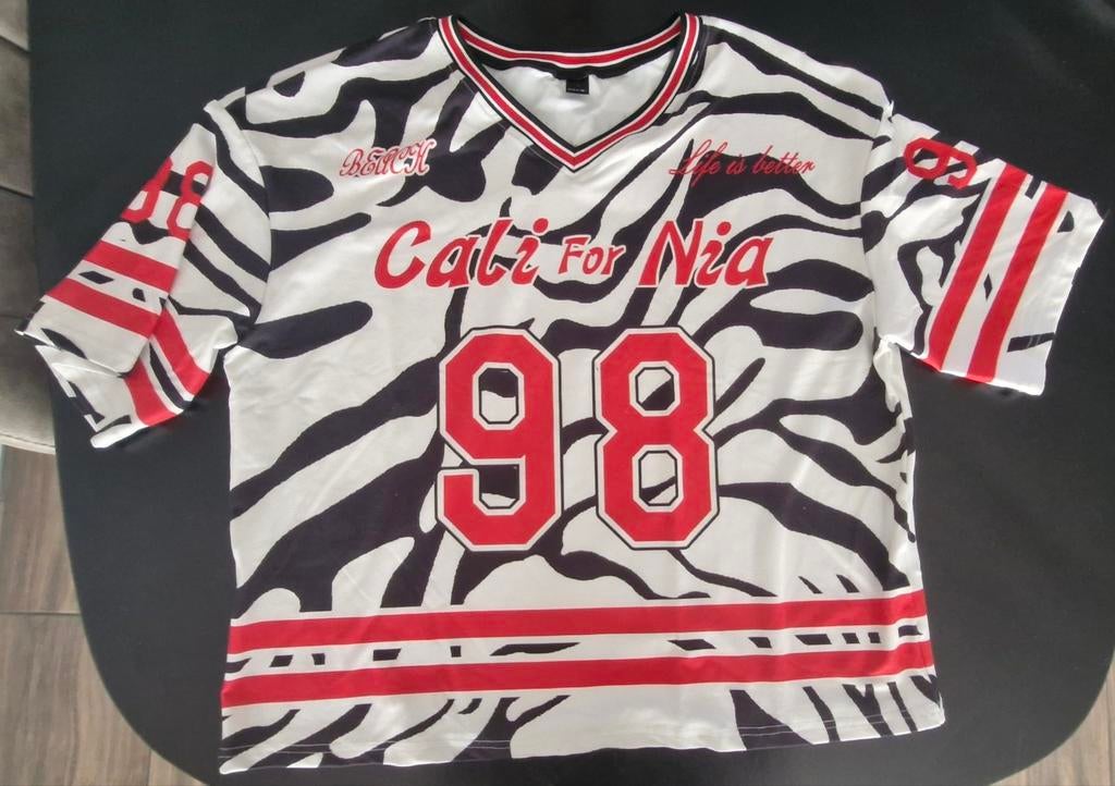 Dames shirt zebra / baseball L/XL, Zwart, Maat 46/48 (XL) of groter, Nieuw, Ophalen of Verzenden