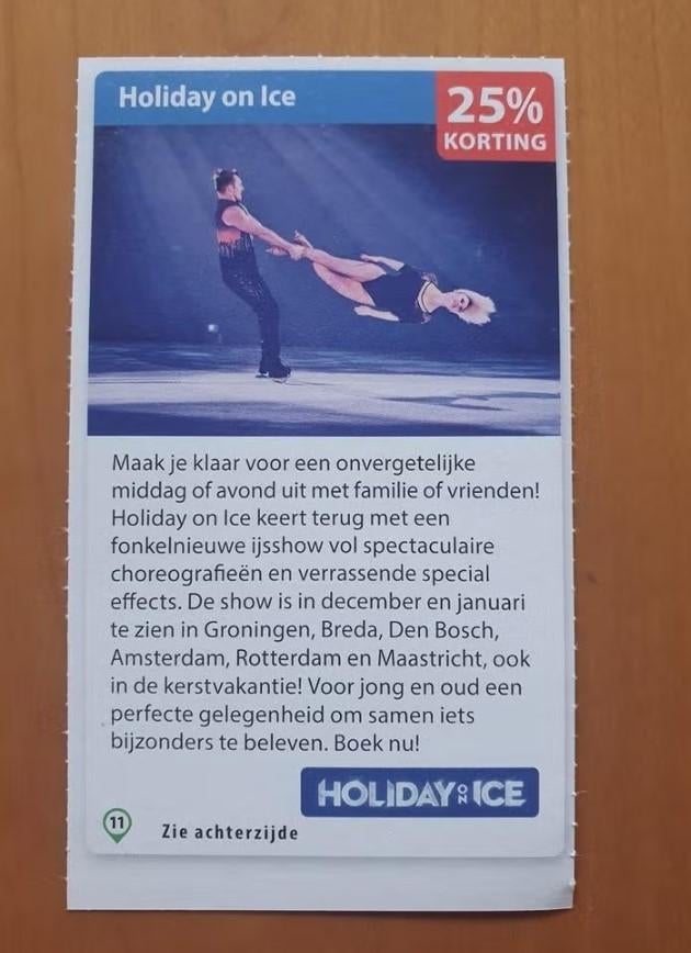 Holiday on Ice 25% korting maximaal 8 personen, Tickets en Kaartjes, Drie personen of meer, Kortingsbon
