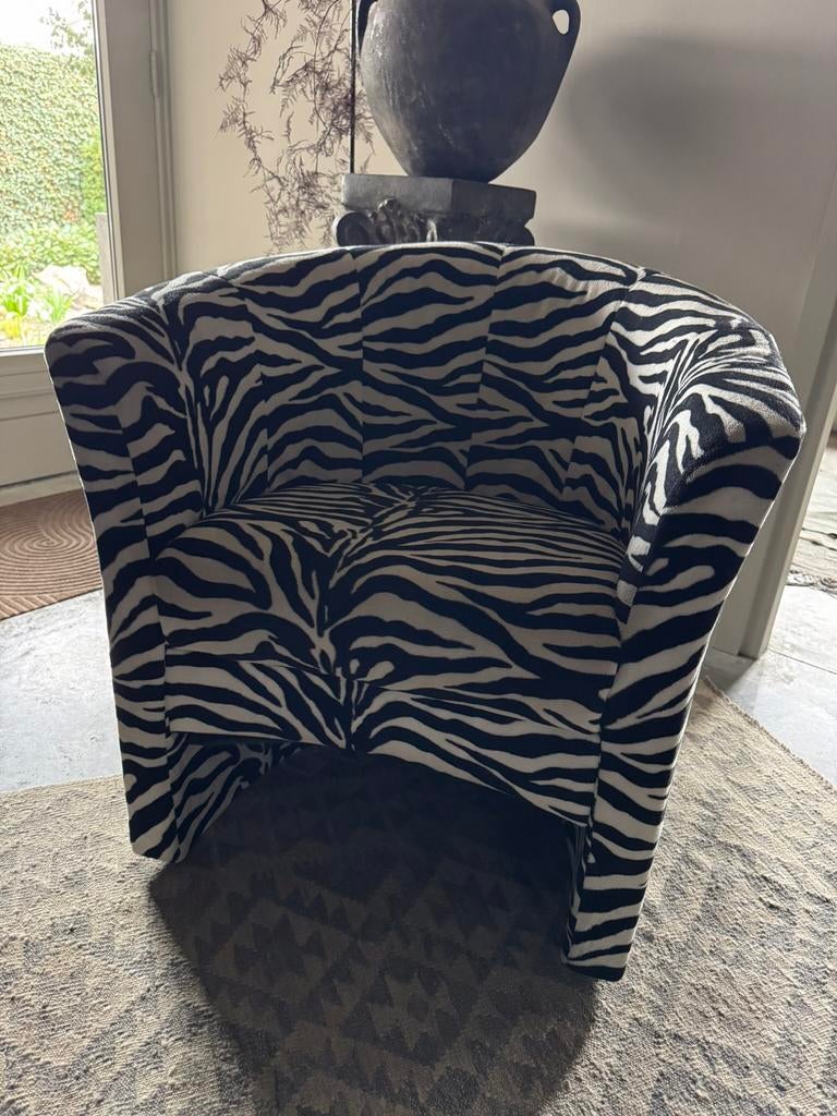 Comfortabele Zebra print Fauteuil zwart wit, Ophalen