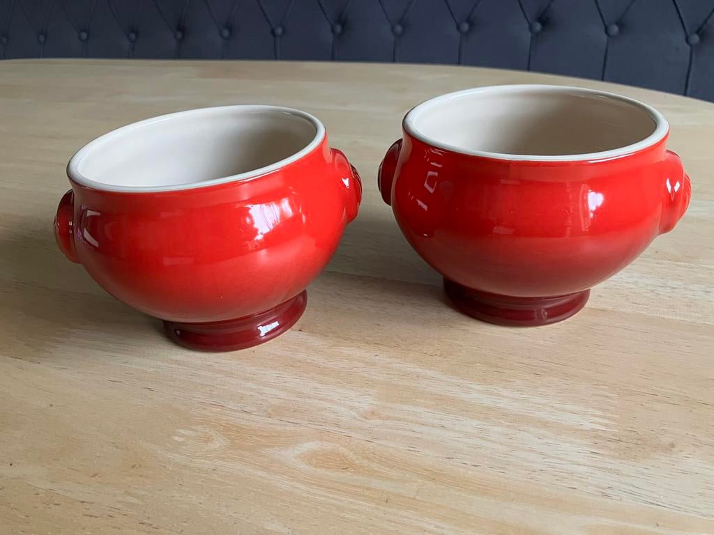 Le Creuset soepkommen (2 stuks), Huis en Inrichting, Keuken | Servies, Ophalen, Zo goed als nieuw, Kom(men), Overige stijlen