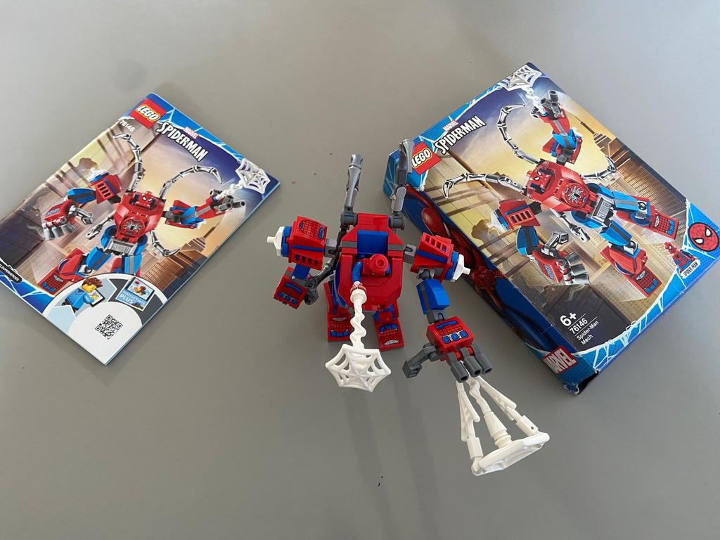 Lego Spiderman Mech 76146 - Compleet met doos en boekje, Ophalen of Verzenden, Zo goed als nieuw, Complete set, Lego
