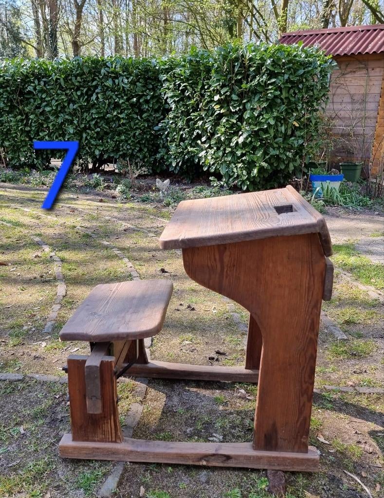 Antiek schoolbankje, Antiek en Kunst, Ophalen of Verzenden