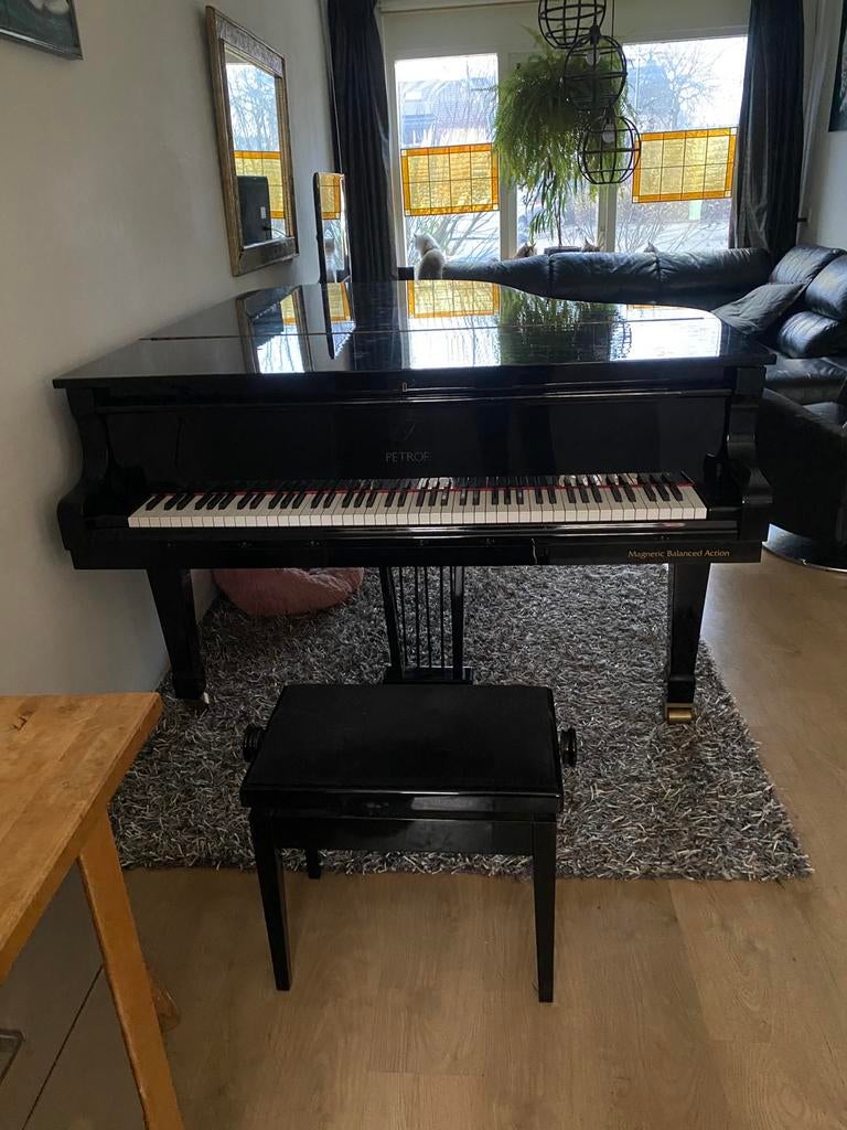 Schitterende Vleugel 1.92 m petrov 2003 in zeer goede staat, Ophalen, Zwart, Zo goed als nieuw, Hoogglans