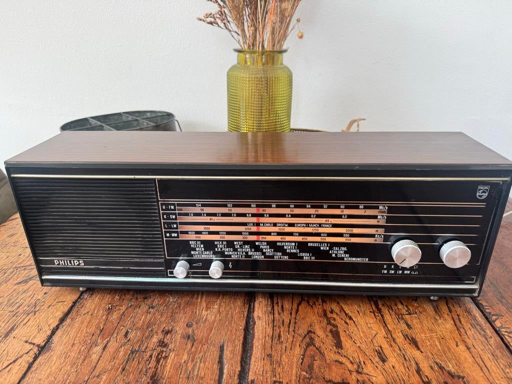 Vintage Philips Radio - Klassieke Wereldontvanger, Ophalen of Verzenden, Gebruikt, Wereldontvanger