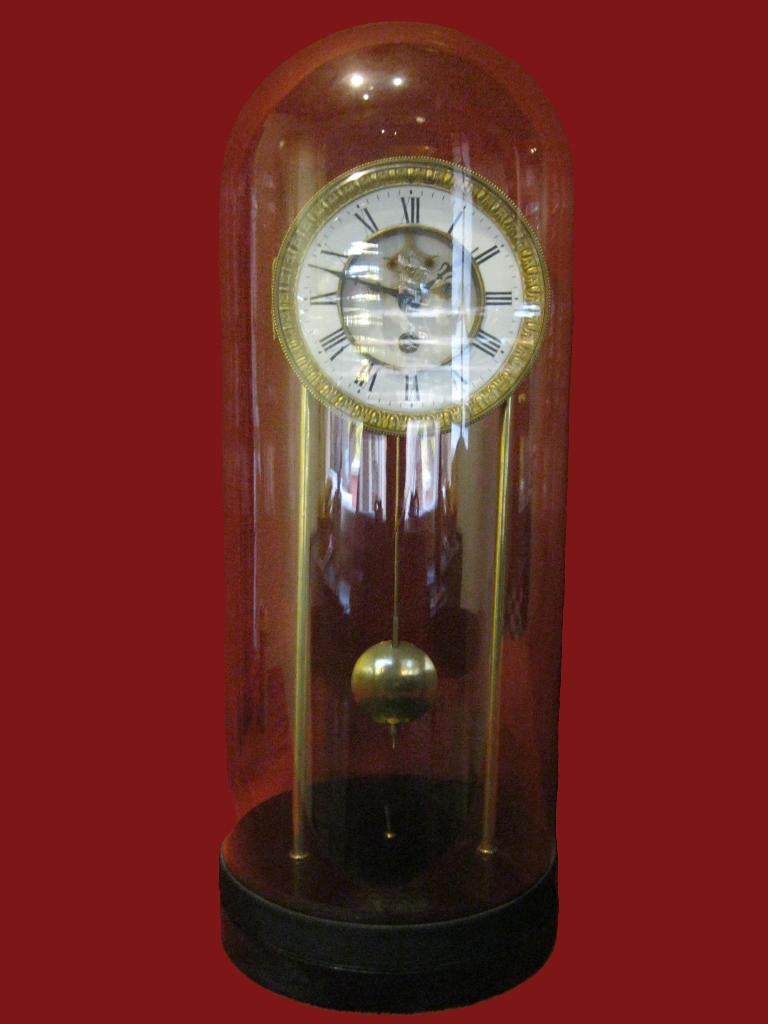 Prachtige 'ONE of a kind' pendule onder ultra fijne stolp, Antiek en Kunst, Antiek | Klokken, Ophalen