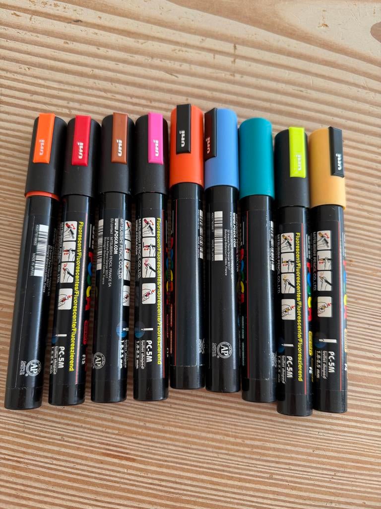 Gebruikte Posca stiften (20 stuks), Hobby en Vrije tijd, Tekenen, Ophalen, Gebruikt, Potlood of Stift