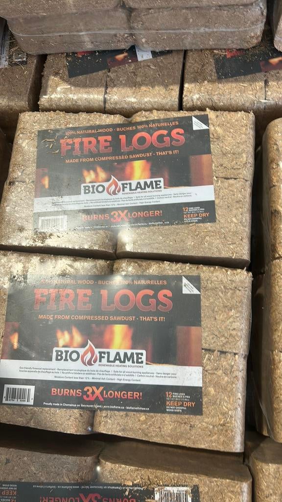 Nieuw pallet kachel hout fire logs, Minder dan 3 m³, Ophalen of Verzenden