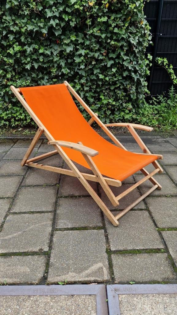 vintage strand/tuinstoel / retro ligstoel, Ophalen, Huis en Inrichting