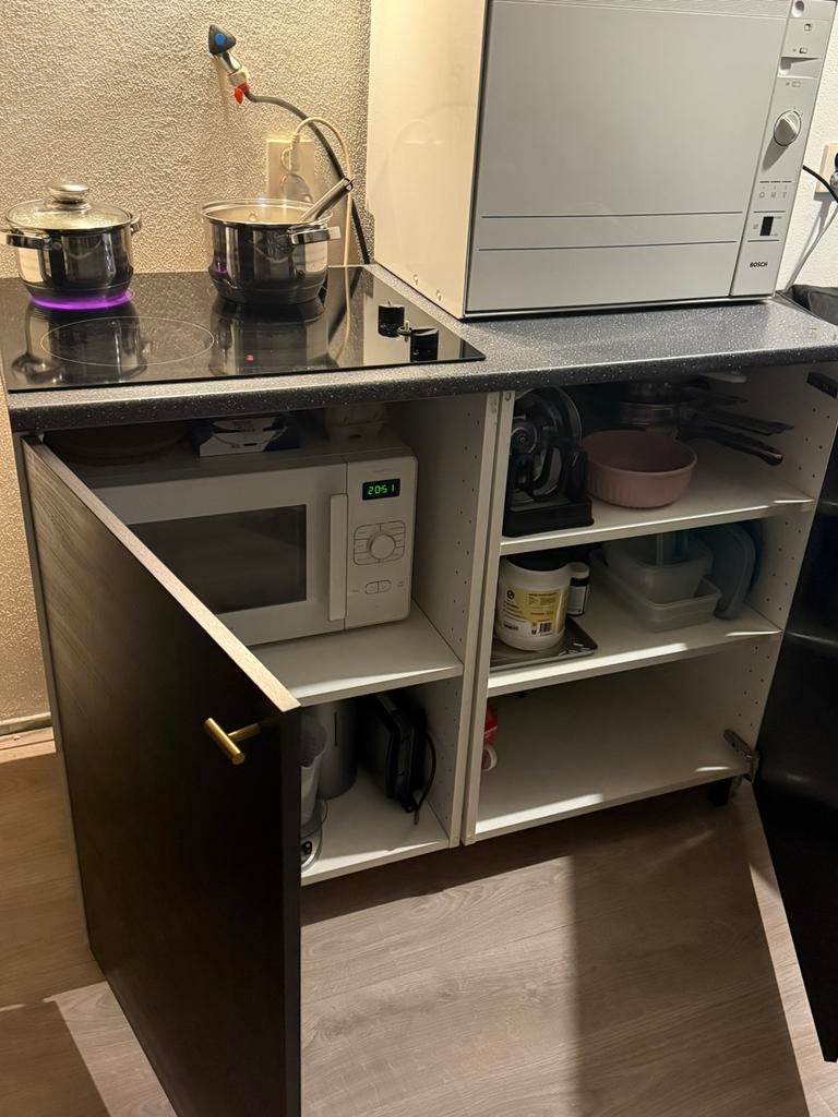 Kookplaat met kast ruimte MOET WEG!, Ophalen, Zo goed als nieuw, Wit