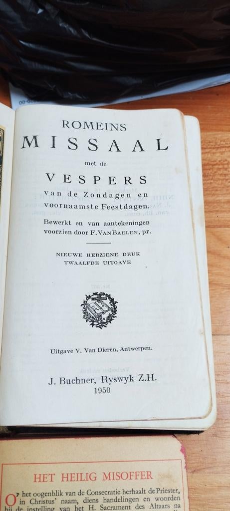 Romeins Missaal met Vespers - F. Van Baarlen (1950), Antiek en Kunst, Ophalen of Verzenden, F. Van Baarlen