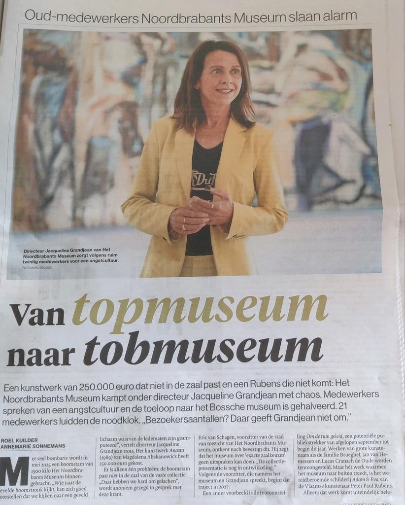 Van topmuseum naar tobmuseum, Verzamelen, Ophalen of Verzenden, 1980 tot heden, Nederland, Knipsel(s)