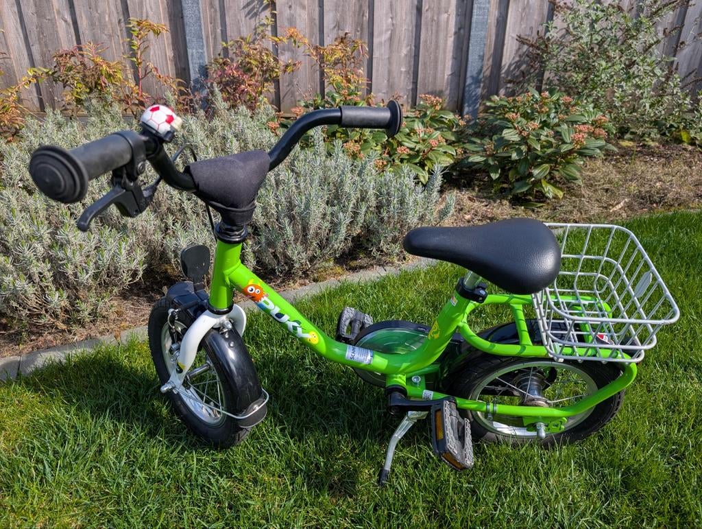 Puky 12 Inch fiets met mandje en zijwieltjes, Ophalen, Zijwieltjes, Puky, Minder dan 16 inch