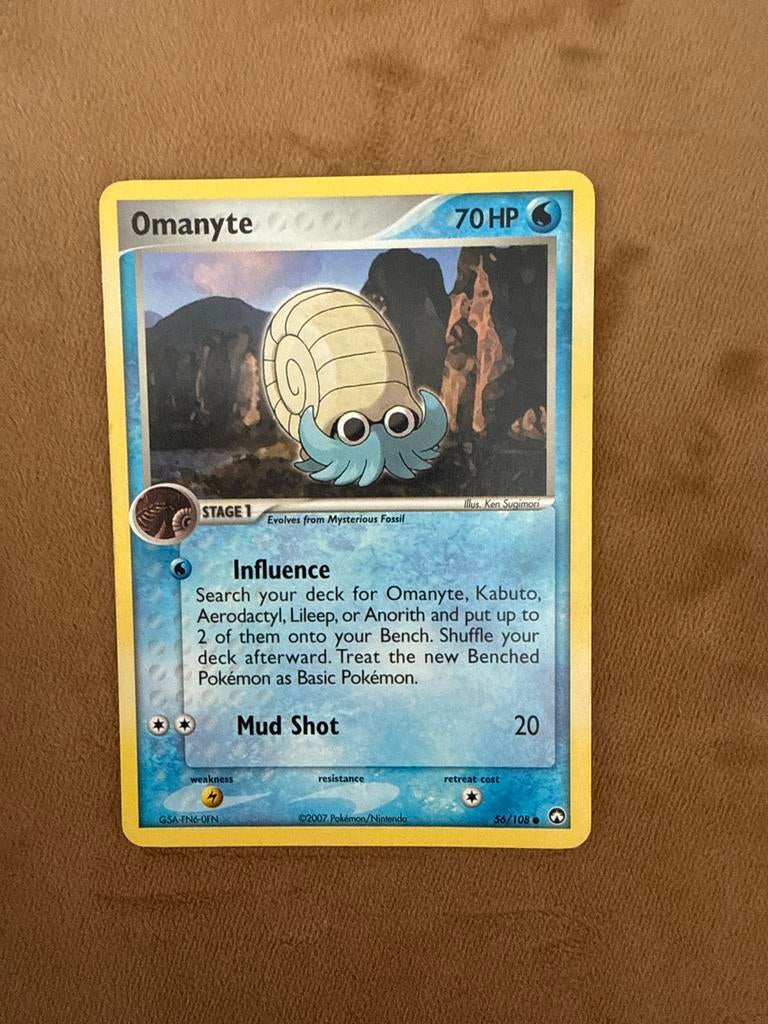 Pokémon kaart Omanyte 56/108, Ophalen of Verzenden, Gebruikt, Losse kaart