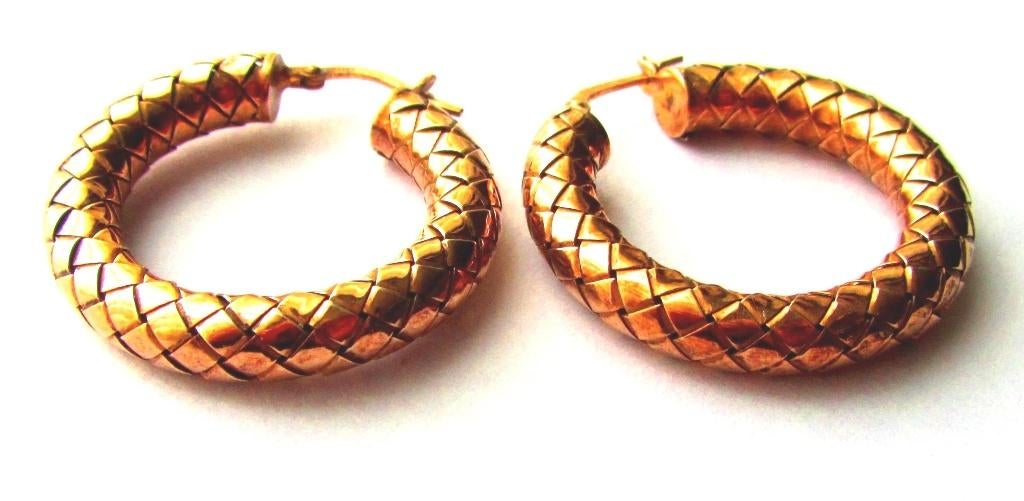 Prachtige grote 925 zilveren oorbellen creolen goud verguld, Ophalen, Zilver, Oorbellen, Verguld