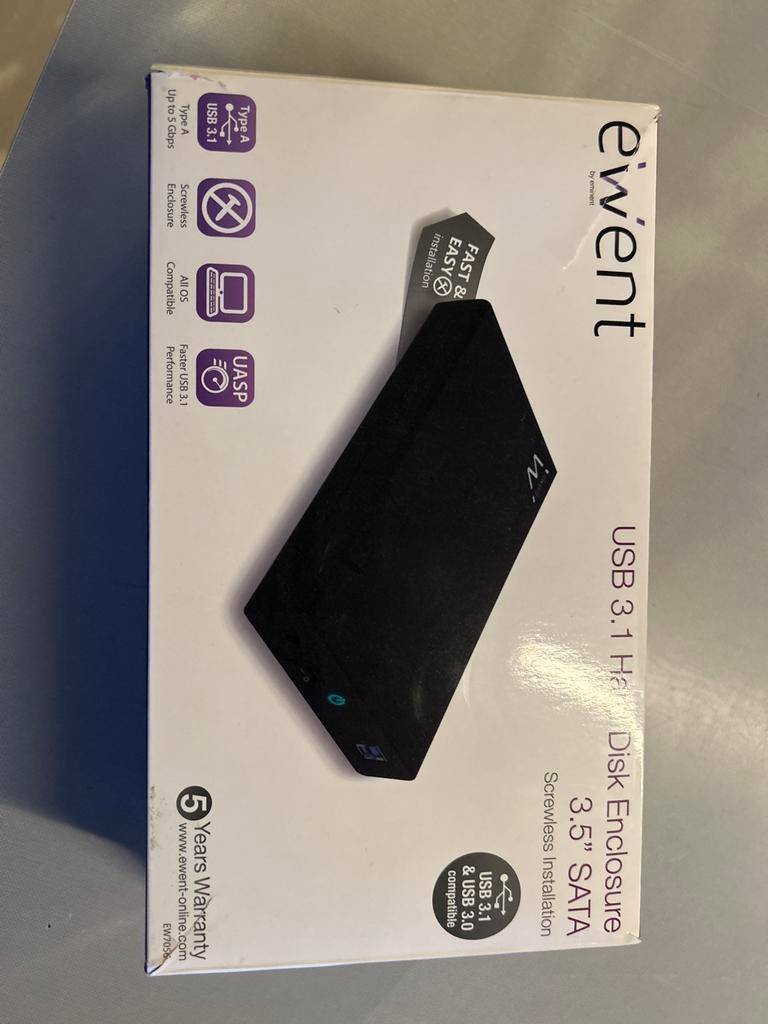 Ewent USB 3.1 Harde Schijf Behuizing 3.5" SATA, Computers en Software, Harde schijven, Ophalen, Server, HDD, Nieuw