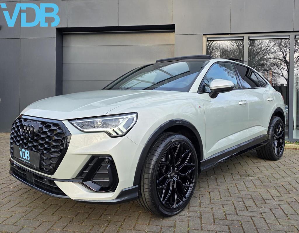 Audi Q3 Sportback 35 TFSI S-Line TAUSSILVER MEMORY PANO 360, 1498 cc, Zwart, 4 cilinders, 150 pk